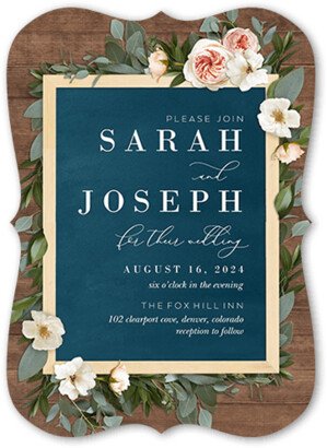 Wedding Invitations: Bohemian Flowers Wedding Invitation, Brown, 5X7, Matte, Signature Smooth Cardstock, Bracket