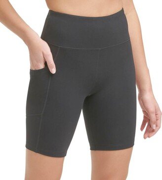 ALLBRAND365 Designer Womens Performance Logo High-Waist Bike Shorts