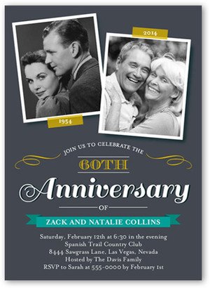 Wedding Anniversary Invitations: Sweet Times Wedding Anniversary Invitation, Grey, Standard Smooth Cardstock, Square