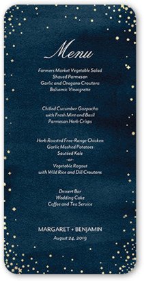 Wedding Menu Cards: Elegant Sky Wedding Menu, Blue, 4X8 Flat Menu, Standard Smooth Cardstock, Rounded