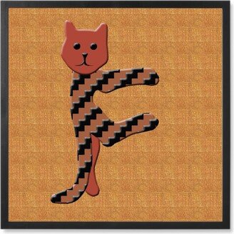 Photo Tiles: Cat Alphabet - F Photo Tile, Black, Framed, 8X8, Orange