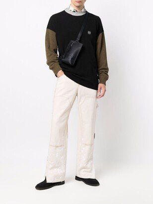 Vertical T Pocket Leather Belt Bag