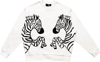 Quillattire Unisex White Zebra Sweatshirt