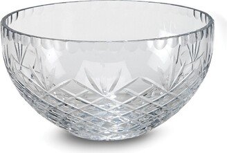 Curata Lead-Free Optic Crystal 7 Inch Medallion Ii Salad Bowl with Uncut Side For Etching