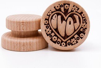 No. 202 Peace, Love, Freedom 1, Wooden Stamp Deeply Engraved Love Flover Power