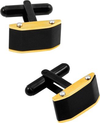 Sutton Stainless Steel Black And Gold Cufflinks