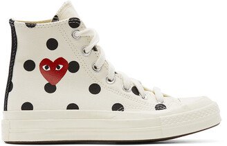 White Converse Edition Polka Dot Heart Chuck 70 High Sneakers