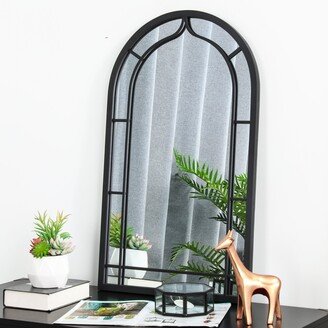 Round/ Arched Modern Black Metal Glass Wall Mirror