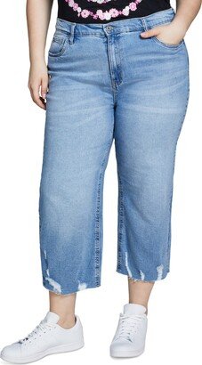 Trendy Plus Size Cropped Wide-Leg Jeans