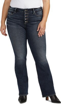 Plus Size Suki Button-Fly Slim Bootcut Jeans