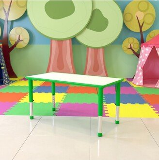 Emma and Oliver 23.625x47.25 Green Plastic Height Adjustable Activity Table