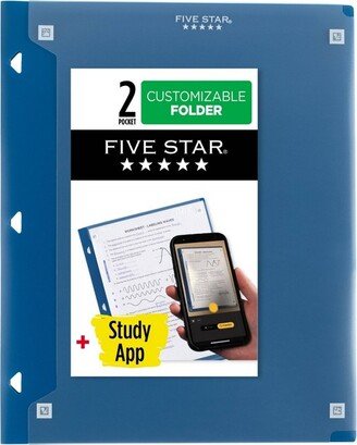 2 Pocket Customizable Plastic Folder Pacific Blue