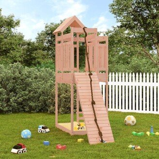 Playhouse with Climbing Wall Solid Wood Pine