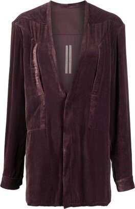 V-neck velvet cardigan