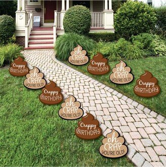 Big Dot Of Happiness Oh Crap, You're Old - Lawn Decor - Outdoor Poop Birthday Party Yard Decor 10 Pc