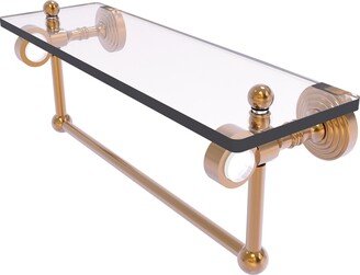 16 Inch Glass Shelf with Towel Bar