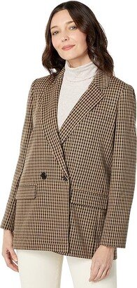 Caldwell Double-Breasted Blazer Kyran Mini Check (Kyran Mini Check) Women's Clothing