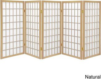 Handmade 3' Wood and Paper Panel Miniature Window Pane Shoji Screen