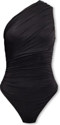 ‘Tera’ Draped Bodysuit - Black