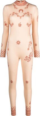 Regenerated Henna-print bodysuit