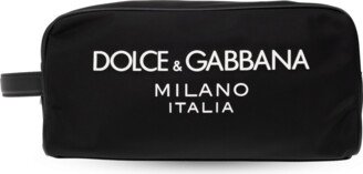 Wash Bag With Logo - Black-AH