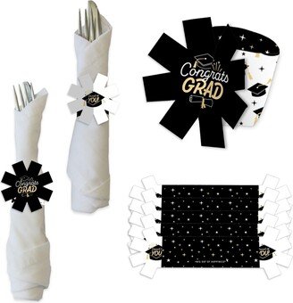 Big Dot Of Happiness Goodbye High School, Hello College Graduation Party Paper Napkin Rings 24 Ct