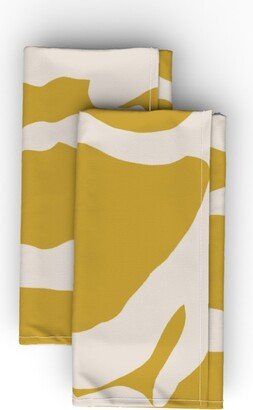 Cloth Napkins: Shaky Leaf Tendril - Mustard Cloth Napkin, Longleaf Sateen Grand, Yellow