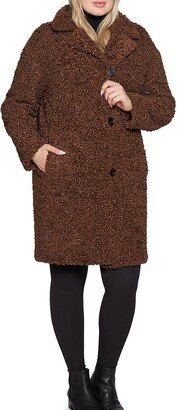 Plus Curly Faux Fur Boyfriend Coat