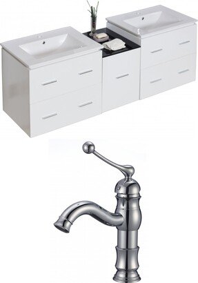 62-in. W x 18.5-in. D Plywood-Veneer Vanity Set In White With Single Hole CUPC Faucet