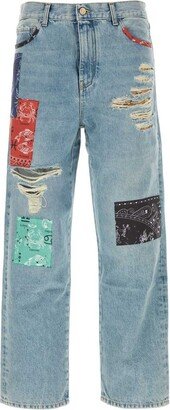 The Twelve Signs Distressed Straight-Leg Jeans