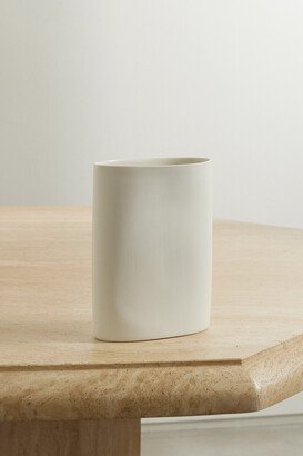 Net Sustain Oval Medium Porcelain Vase - Off-white