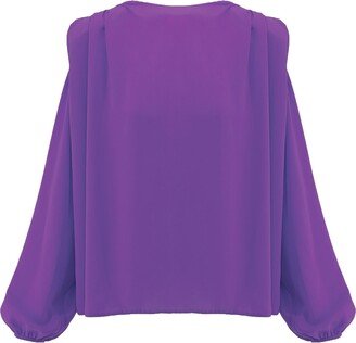 Bluzat Deep Purple Blouse With Padded Shoulders