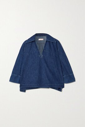 Embellished Denim Blouse - Blue