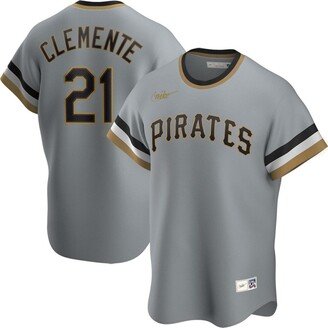 Men's Roberto Clemente Gray Pittsburgh Pirates Road Cooperstown Collection Player Jersey