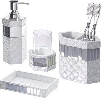 Quilted Mirror 4 Piece Bath Gift Set