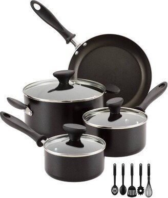 Reliance 12pc Nonstick Aluminum Cookware Set with Prestige Tools Black