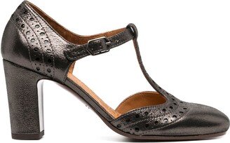 Wante 75mm metallic-leather pumps