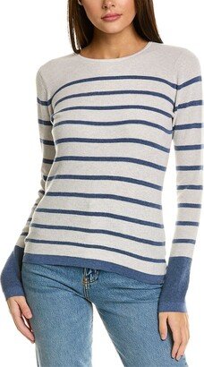Thermal Stripe Crewneck Cashmere-Blend Sweater
