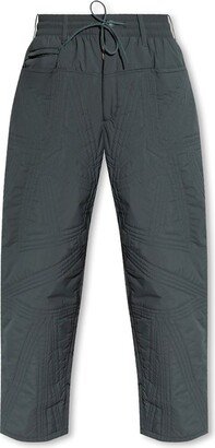 Quilted Drawstring-Waist Straight-Leg Trousers