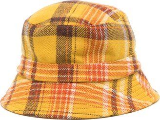 Check-Pattern Wool Bucket Hat