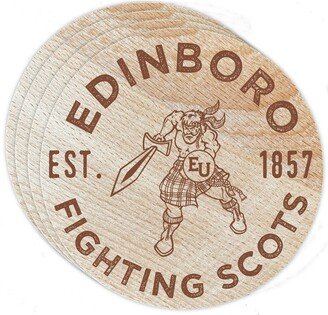 Edinboro University Wood Coaster Engraved 4-Pack