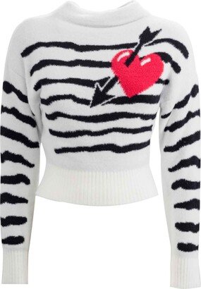 Patterned-intarsia Striped Sweatshirt