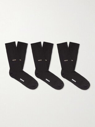 Three-Pack Cotton-Blend Socks