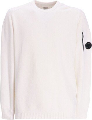 Lens-detail chenille cotton jumper