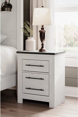 Schoenberg White/Black 2 Drawer Nightstand