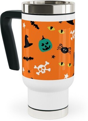 Travel Mugs: Halloween 2 - Orange Travel Mug With Handle, 17Oz, Orange