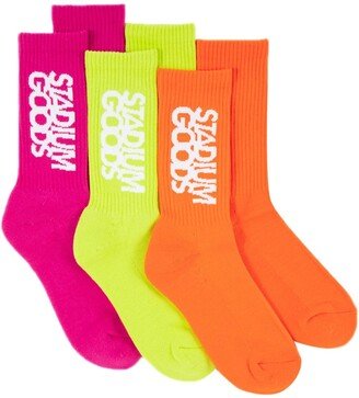 STADIUM GOODS® three-pack Highlighter Neon/Orange/Magenta socks