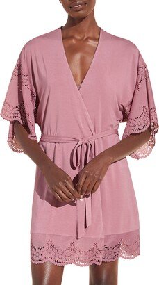 Beatrix Lace Sleeve Jersey Knit Robe
