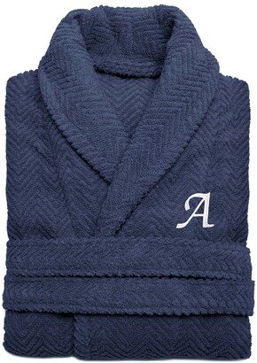 Unisex Herringbone Weave Bathrobe (Monogram, A-Z)-AG