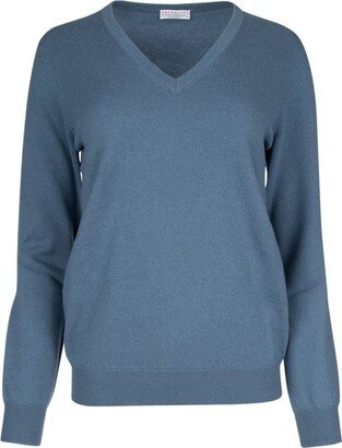 V-Neck Knitted Jumper-CP